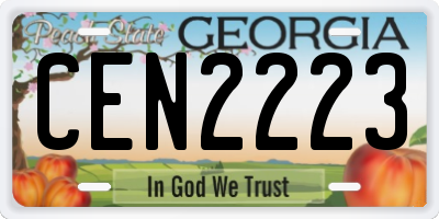 GA license plate CEN2223
