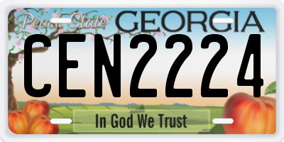 GA license plate CEN2224
