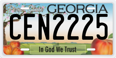 GA license plate CEN2225