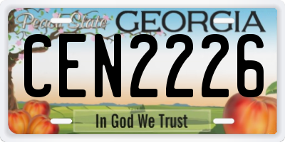 GA license plate CEN2226