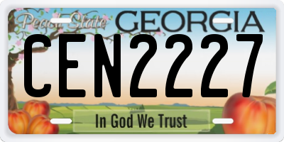 GA license plate CEN2227