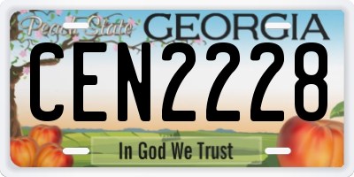 GA license plate CEN2228