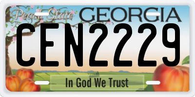 GA license plate CEN2229