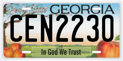 GA license plate CEN2230