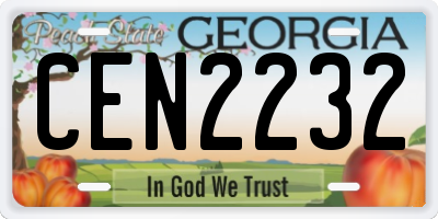 GA license plate CEN2232