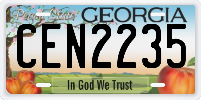 GA license plate CEN2235