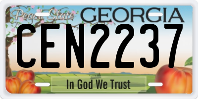 GA license plate CEN2237