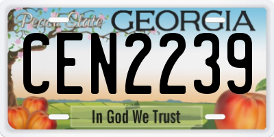 GA license plate CEN2239