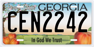 GA license plate CEN2242