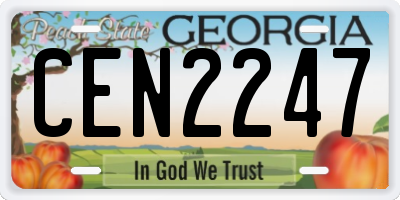 GA license plate CEN2247
