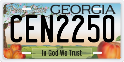 GA license plate CEN2250