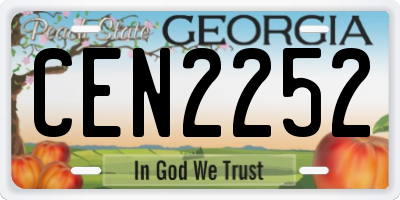 GA license plate CEN2252
