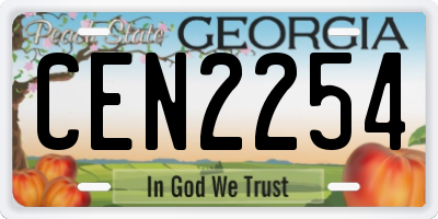 GA license plate CEN2254