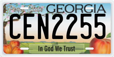 GA license plate CEN2255