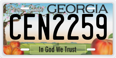 GA license plate CEN2259