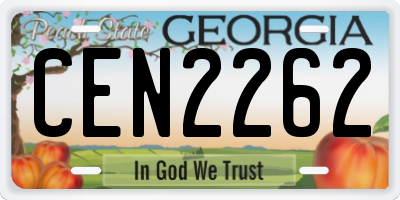 GA license plate CEN2262