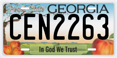 GA license plate CEN2263
