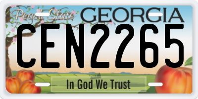 GA license plate CEN2265