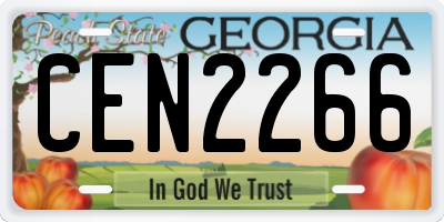 GA license plate CEN2266