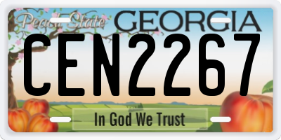 GA license plate CEN2267