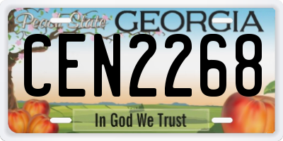 GA license plate CEN2268