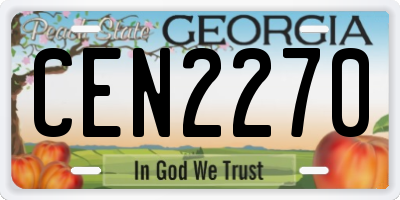 GA license plate CEN2270