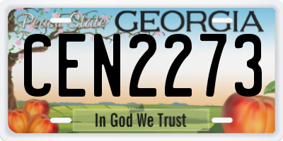 GA license plate CEN2273