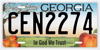 GA license plate CEN2274