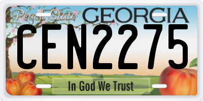 GA license plate CEN2275