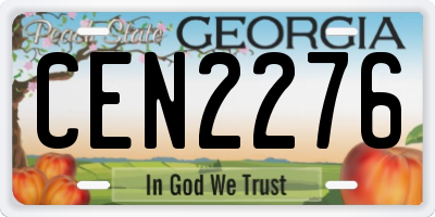 GA license plate CEN2276