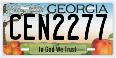 GA license plate CEN2277