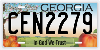 GA license plate CEN2279