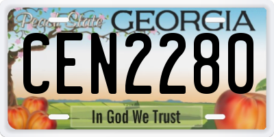 GA license plate CEN2280
