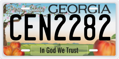 GA license plate CEN2282