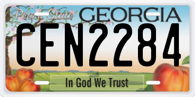 GA license plate CEN2284