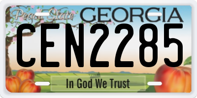 GA license plate CEN2285