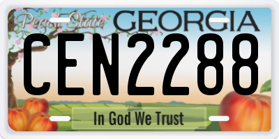 GA license plate CEN2288
