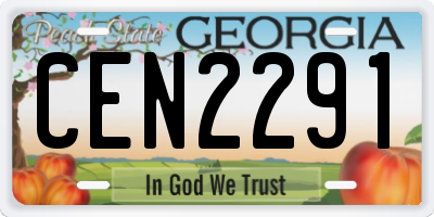 GA license plate CEN2291
