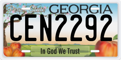 GA license plate CEN2292
