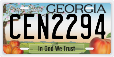 GA license plate CEN2294