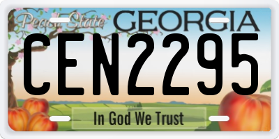 GA license plate CEN2295