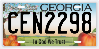 GA license plate CEN2298