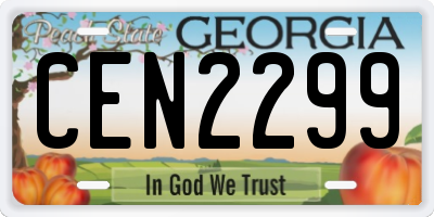 GA license plate CEN2299