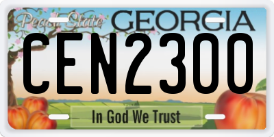 GA license plate CEN2300