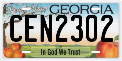 GA license plate CEN2302