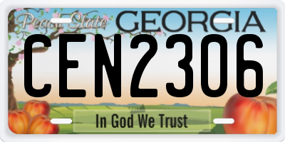 GA license plate CEN2306
