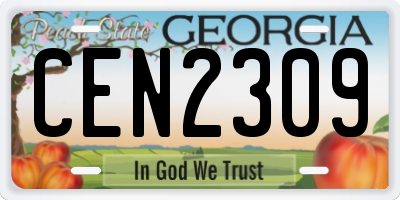 GA license plate CEN2309