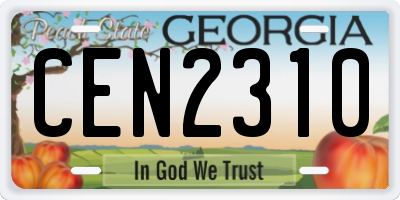 GA license plate CEN2310