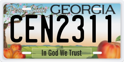 GA license plate CEN2311