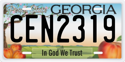 GA license plate CEN2319